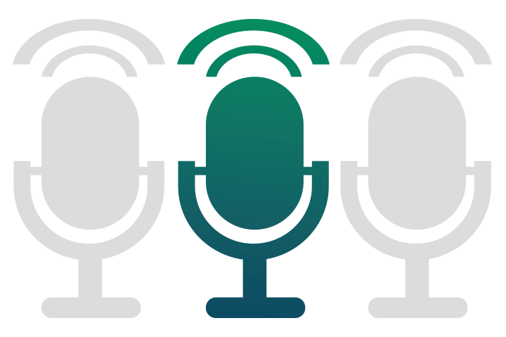Illustration of a microphone to indicate a podcast
