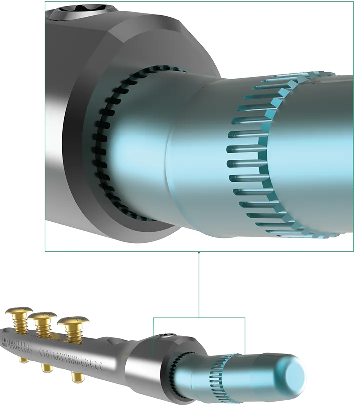 MicroSplines allow for 360º rotational adjustment