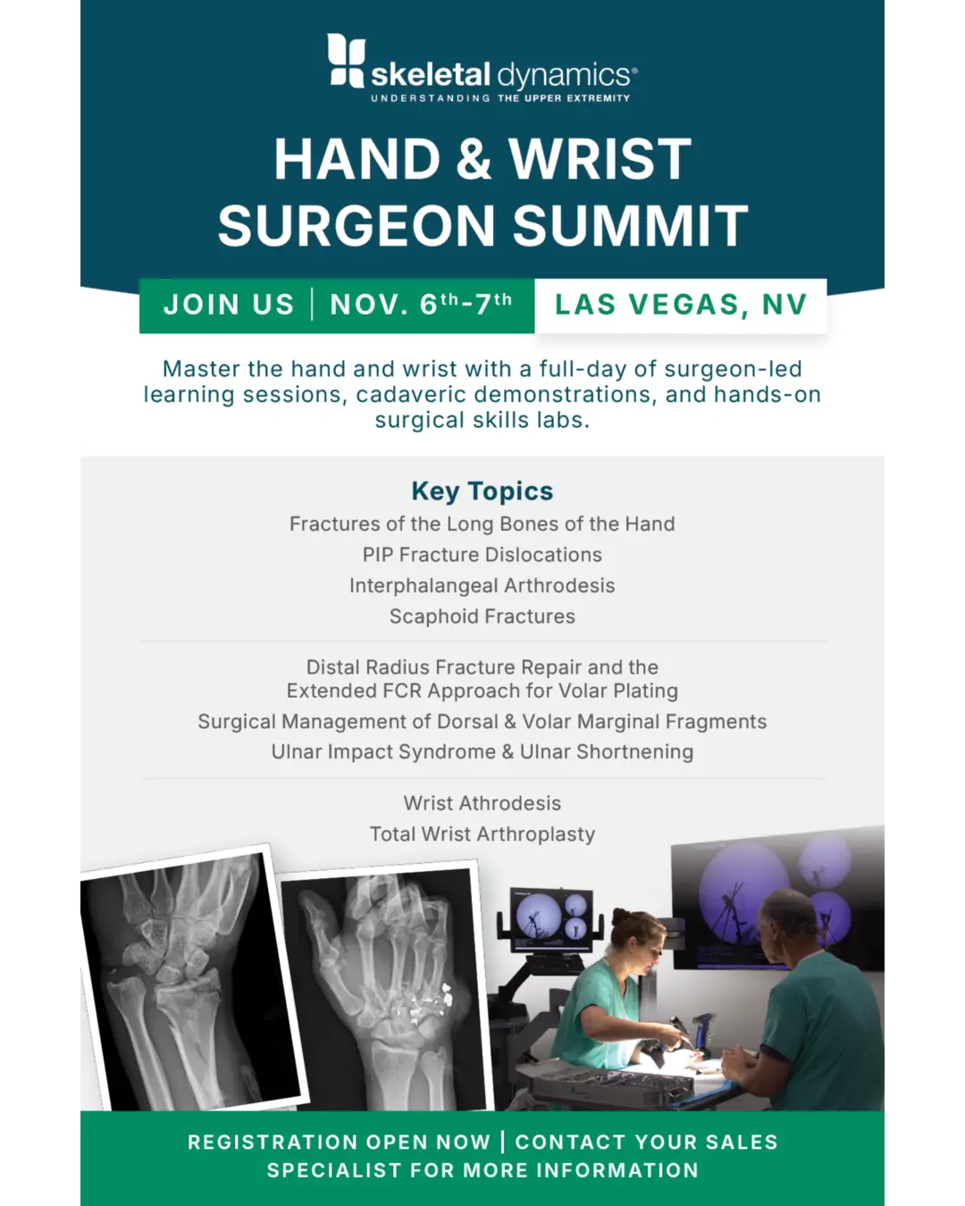 Join us for the Hand & Wrist Surgeon Summit, November 6-7